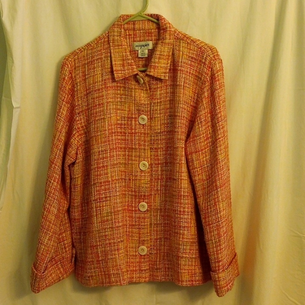 EasySpirit XL pink tweed jacket